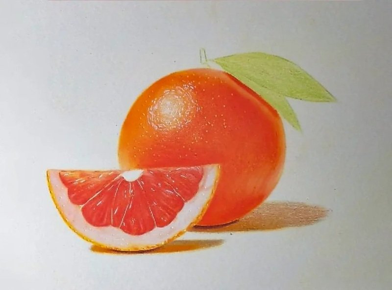Vẽ quả cam​ bằng bút chì  