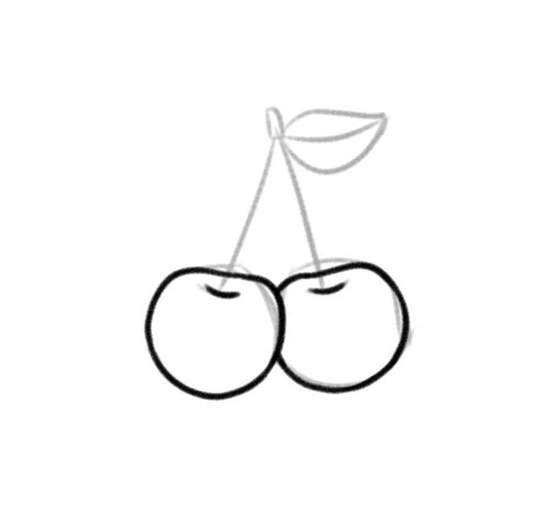 Vẽ quả cherry đơn giản 3