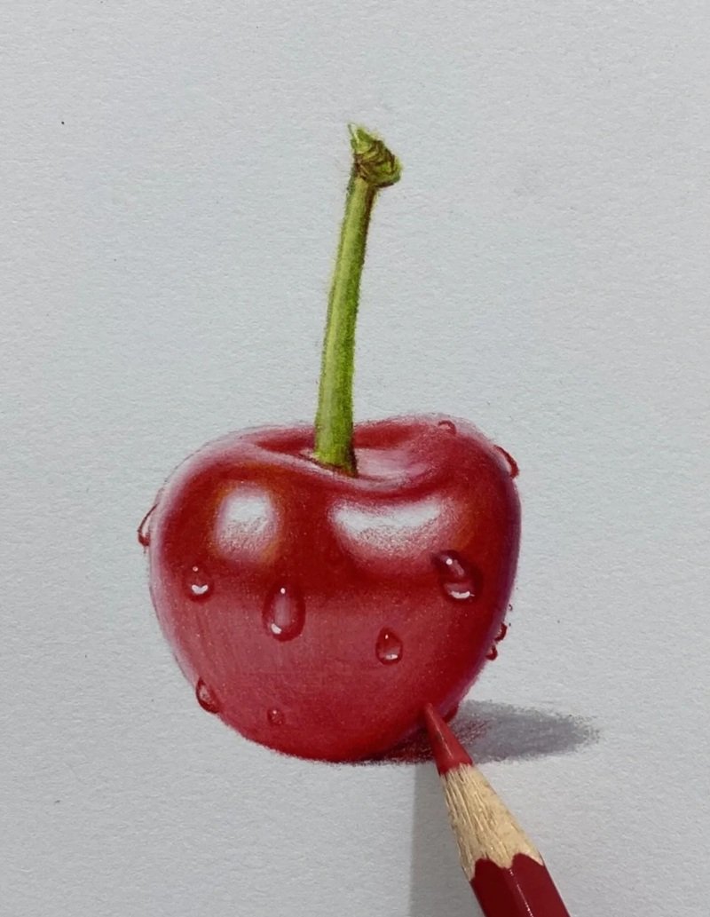 Vẽ quả cherry đơn giản mà đẹp 
