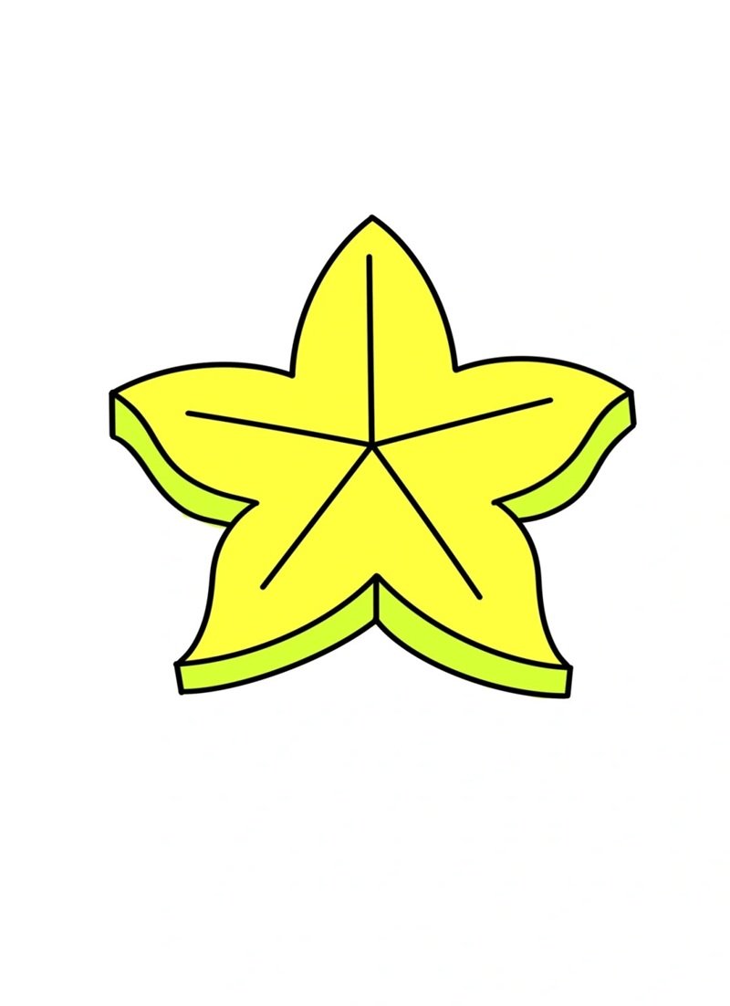 Vẽ quả khế đơn giản 