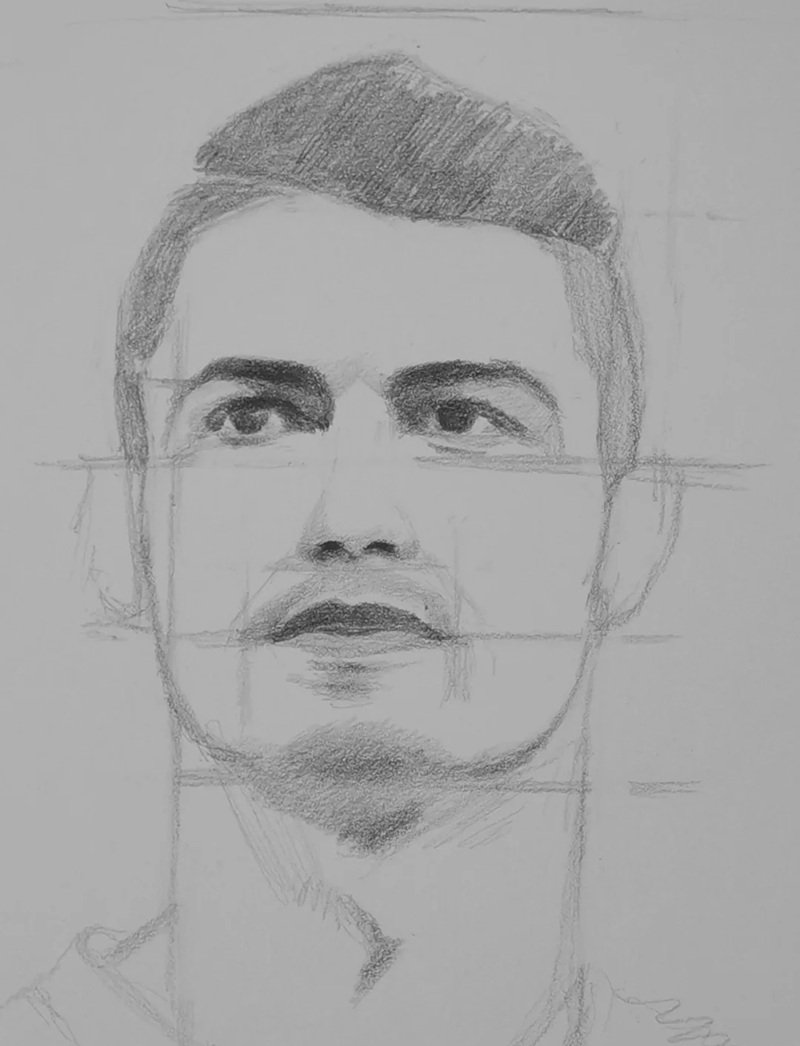 Vẽ ronaldo bằng bút chì​ 2