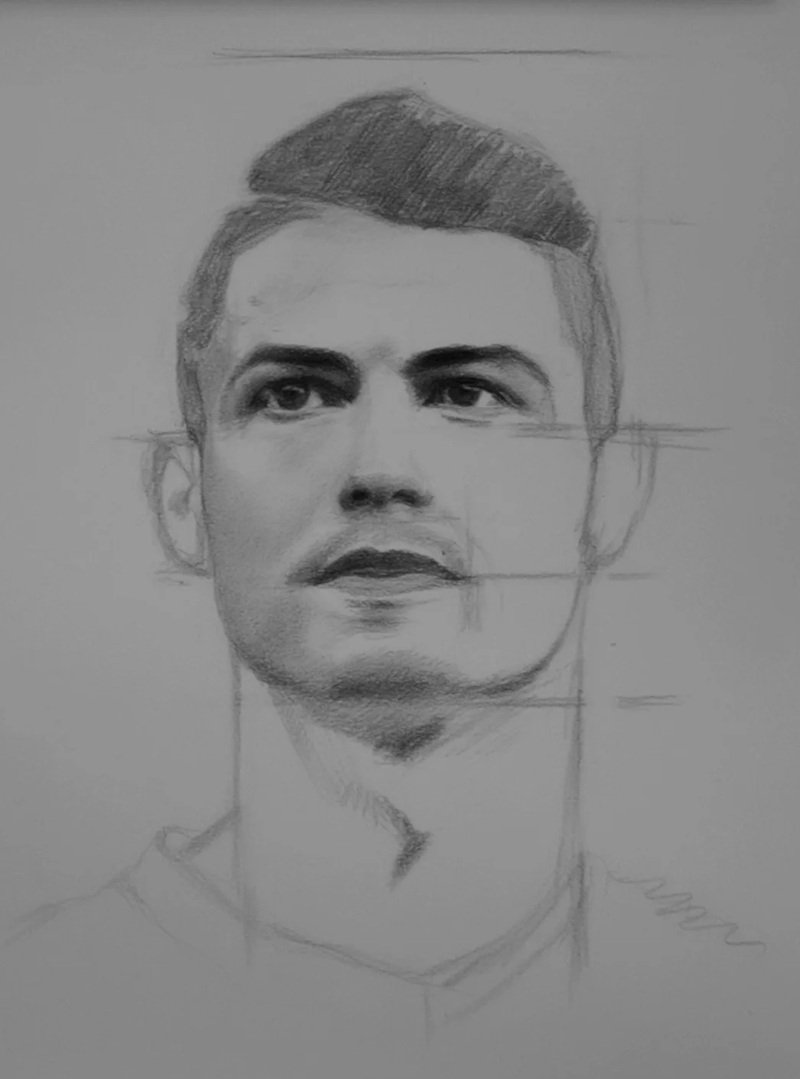 Vẽ ronaldo bằng bút chì​ 3