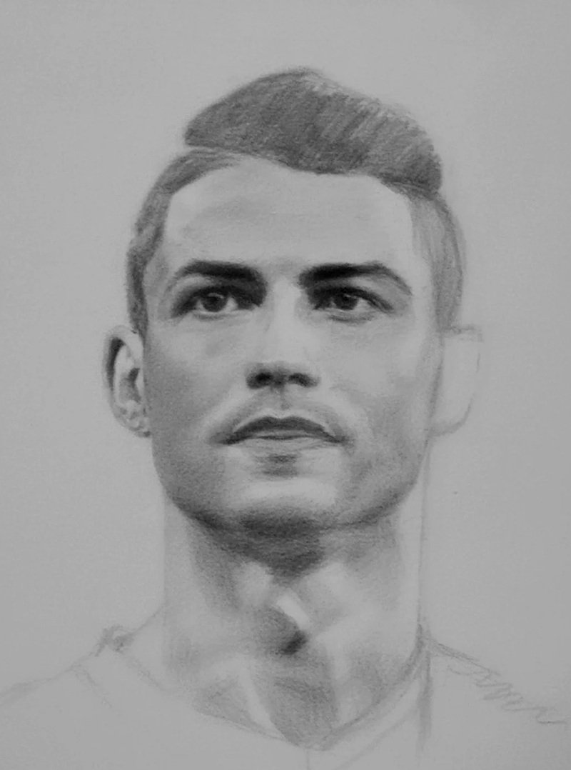Vẽ ronaldo bằng bút chì​ 4