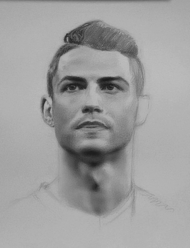 Vẽ ronaldo bằng bút chì​ 5