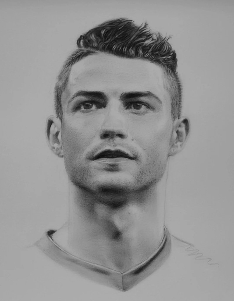 Vẽ ronaldo bằng bút chì​ 
