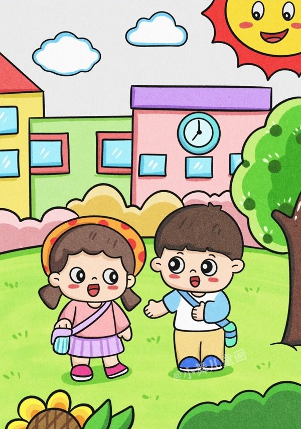 Vẽ tranh vẽ ngôi trường 