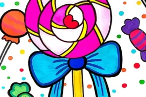 Tổng hợp 26+ mẫu tranh vẽ kẹo mút cute lạc lối