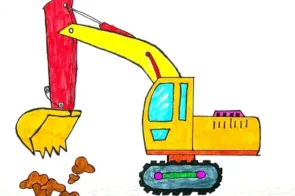 Tổng hợp 22+ mẫu vẽ máy xúc xinh xẻo, cute