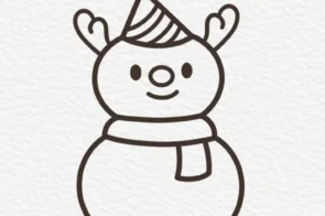 Học cách vẽ người tuyết cute cực dễ – ai cũng làm được!