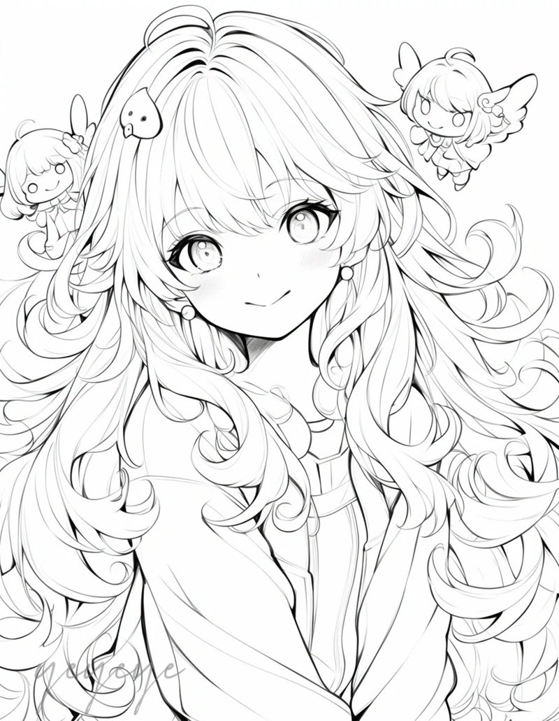 cute tranh tô màu anime girl ngầu 11