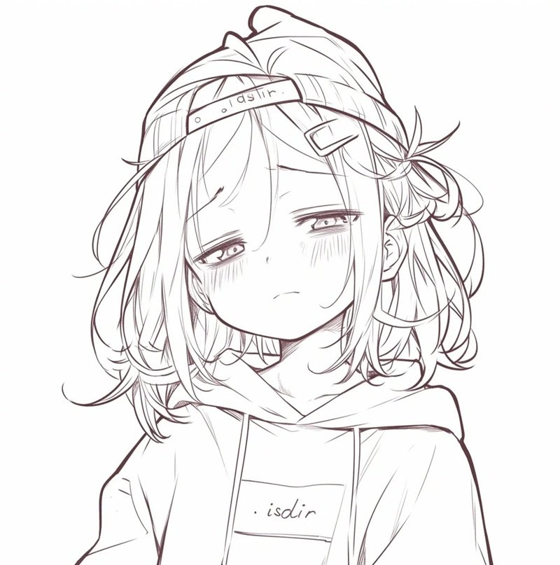 cute tranh tô màu anime girl ngầu 12