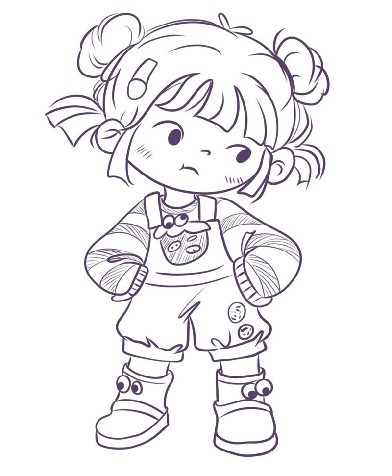 cute tranh tô màu anime girl ngầu 3