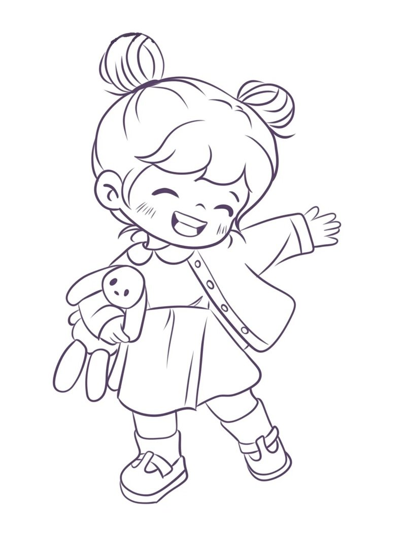 cute tranh tô màu anime girl ngầu 4