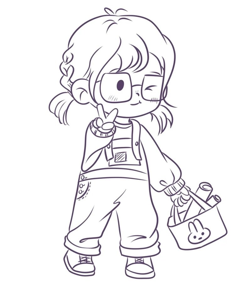 cute tranh tô màu anime girl ngầu 5