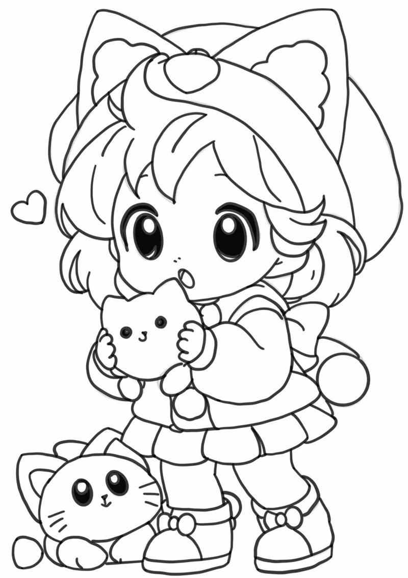 cute tranh tô màu anime girl ngầu 6