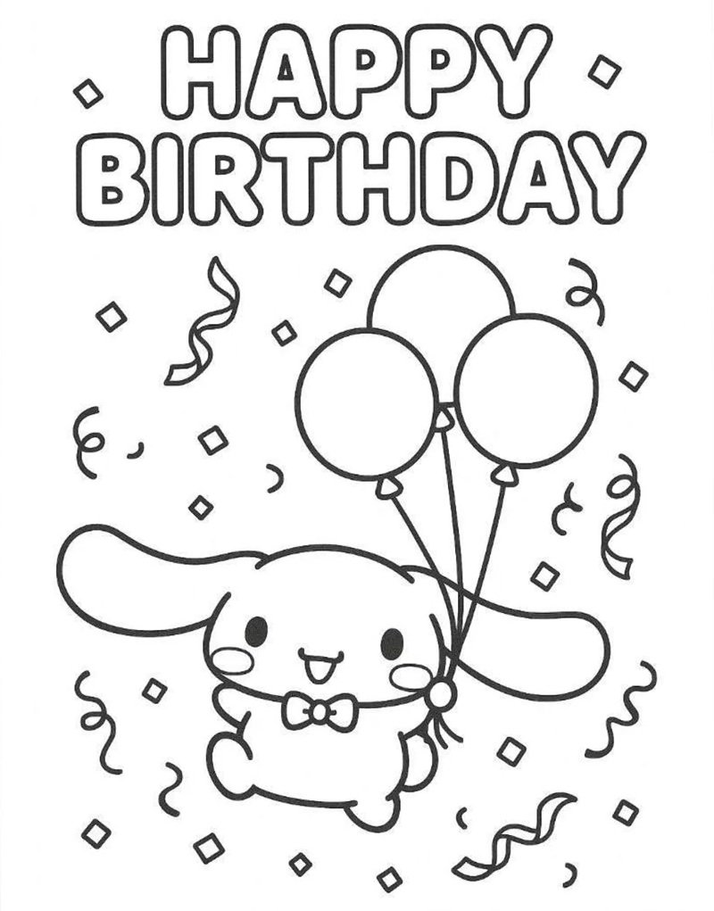 in tranh tô màu cinnamoroll