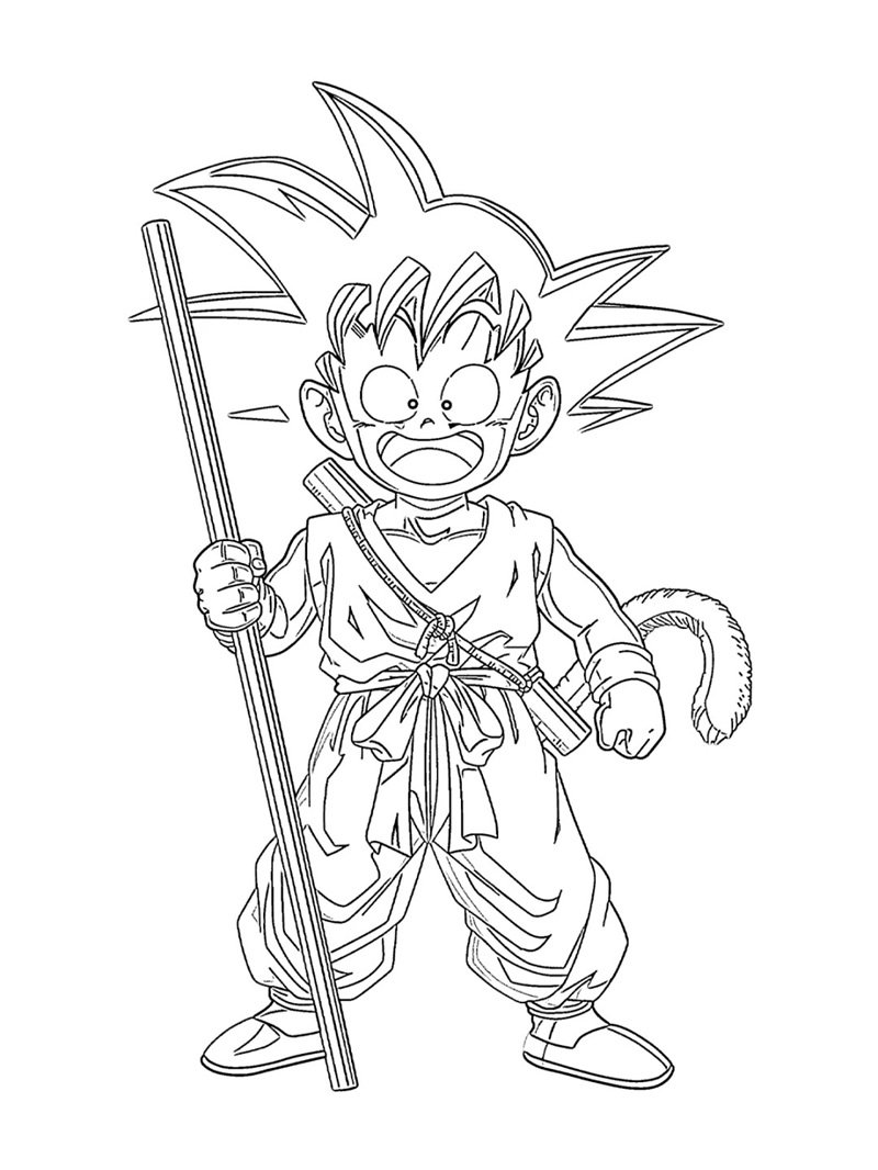 in tranh tô màu songoku