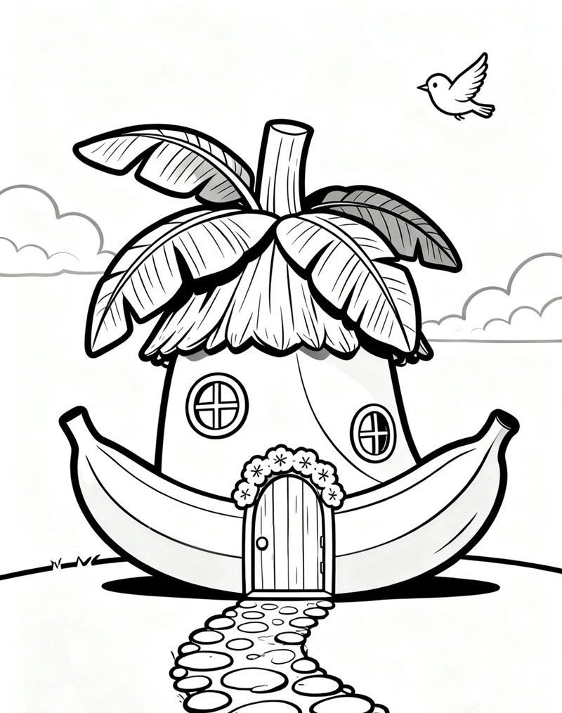 quả chuối tô màu 37