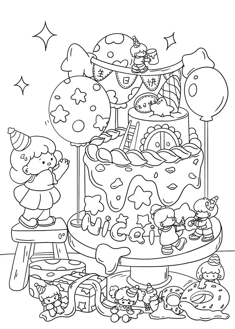 tô màu bánh kem 14