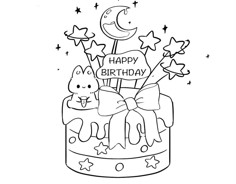 tô màu bánh kem 2