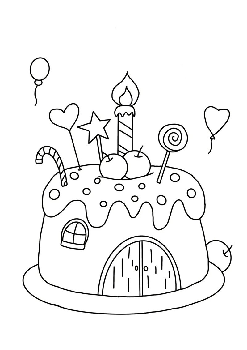 tô màu bánh kem 34