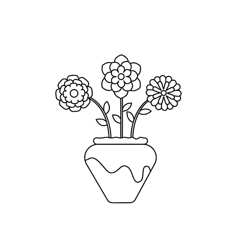 tô màu bình hoa 1