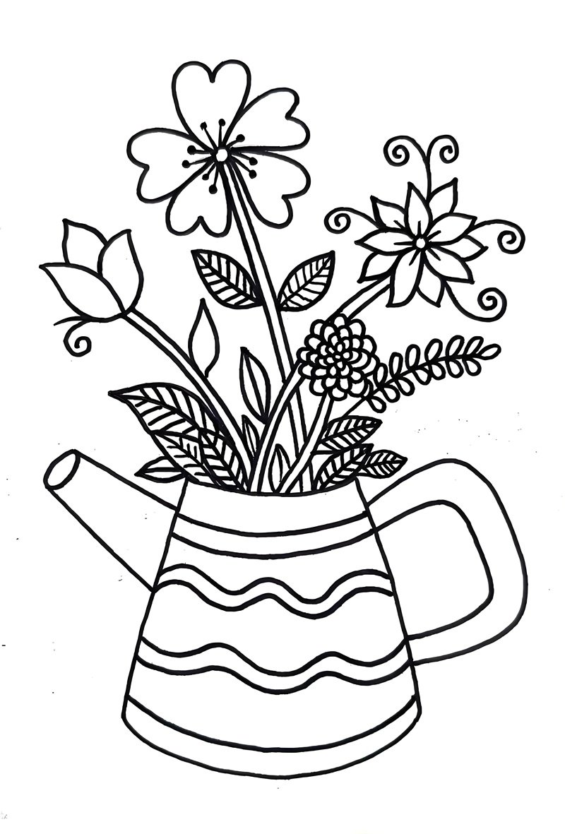 tô màu bình hoa 19