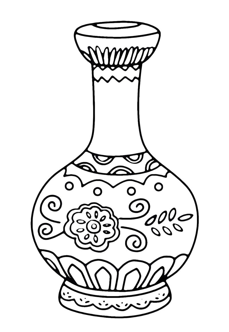 tô màu bình hoa 2