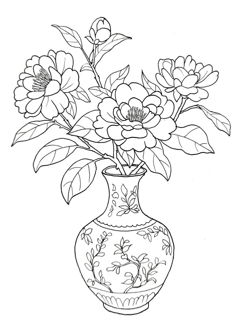 tô màu bình hoa 28
