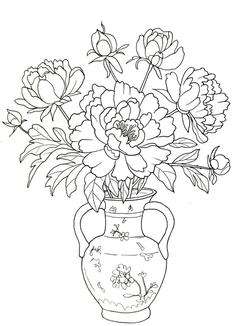 tô màu bình hoa 30