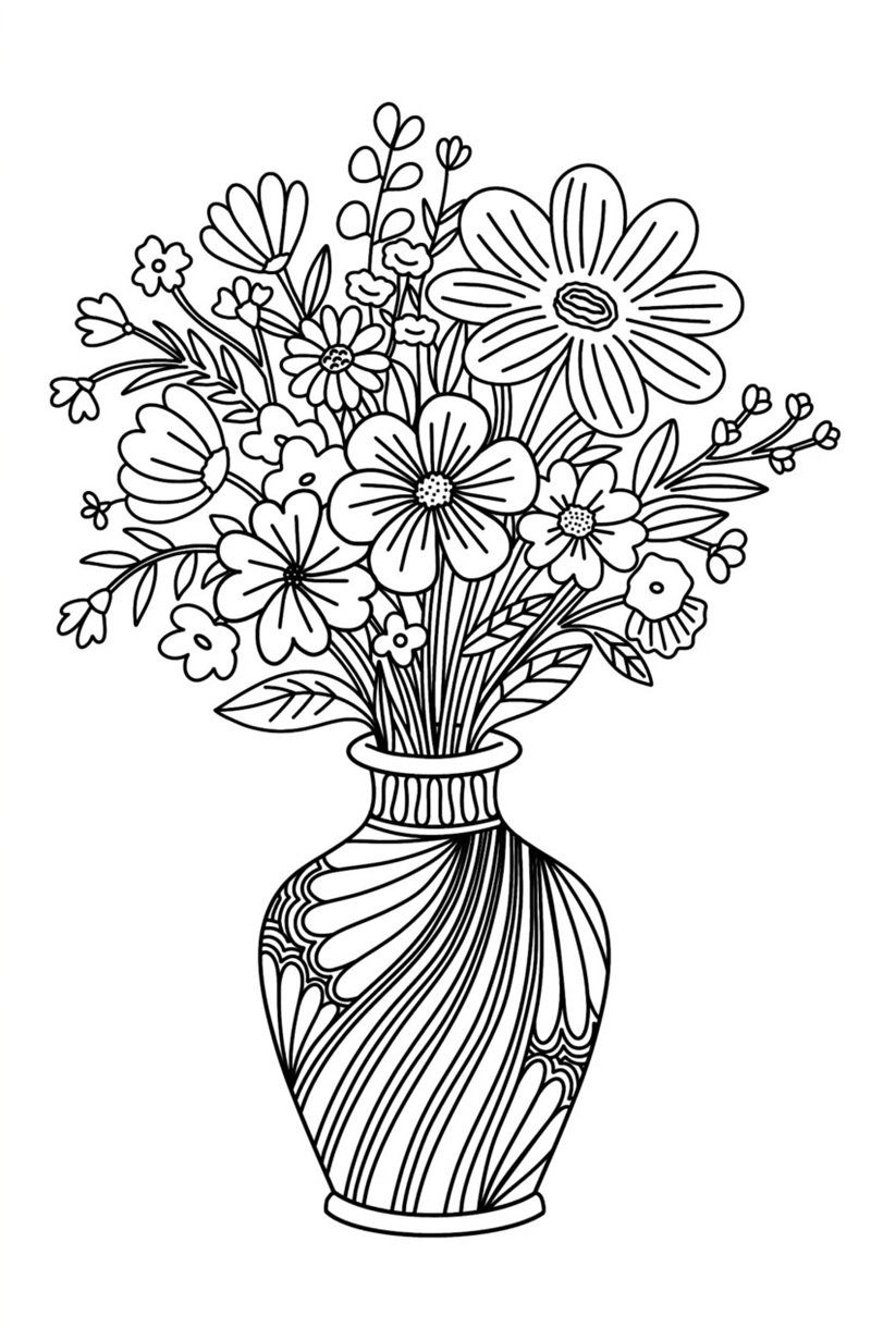 tô màu bình hoa 31