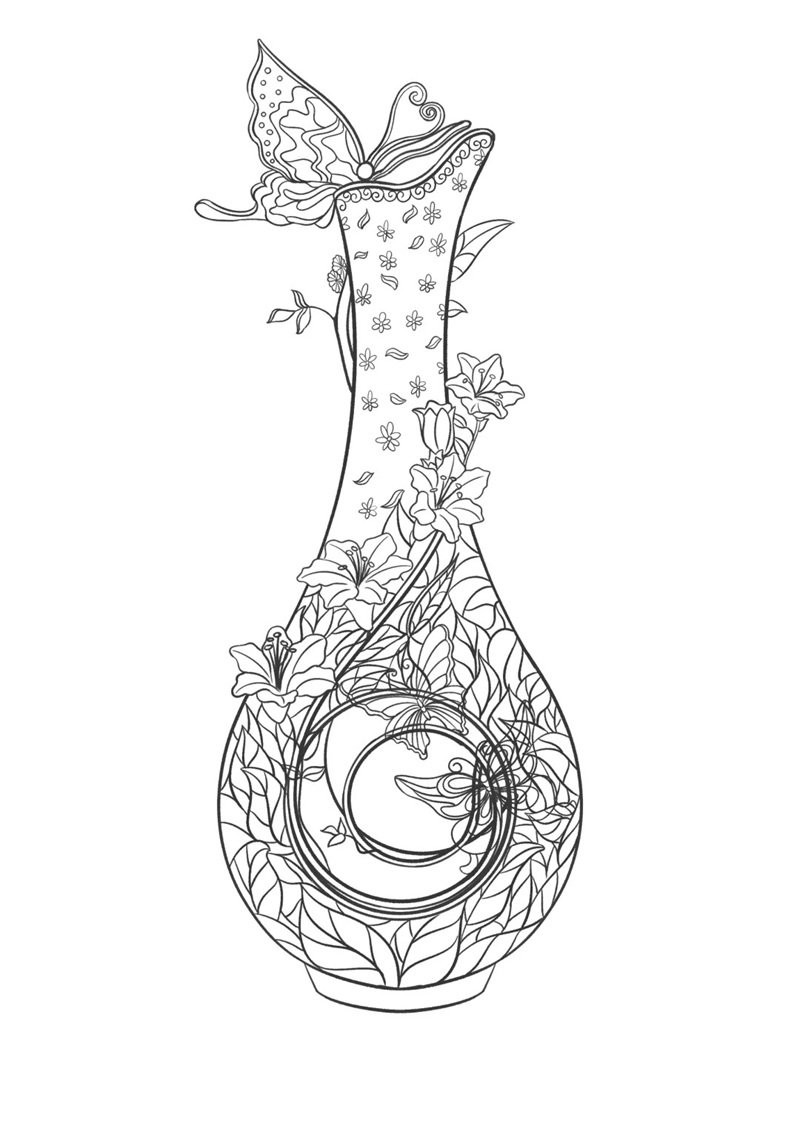 tô màu bình hoa 32