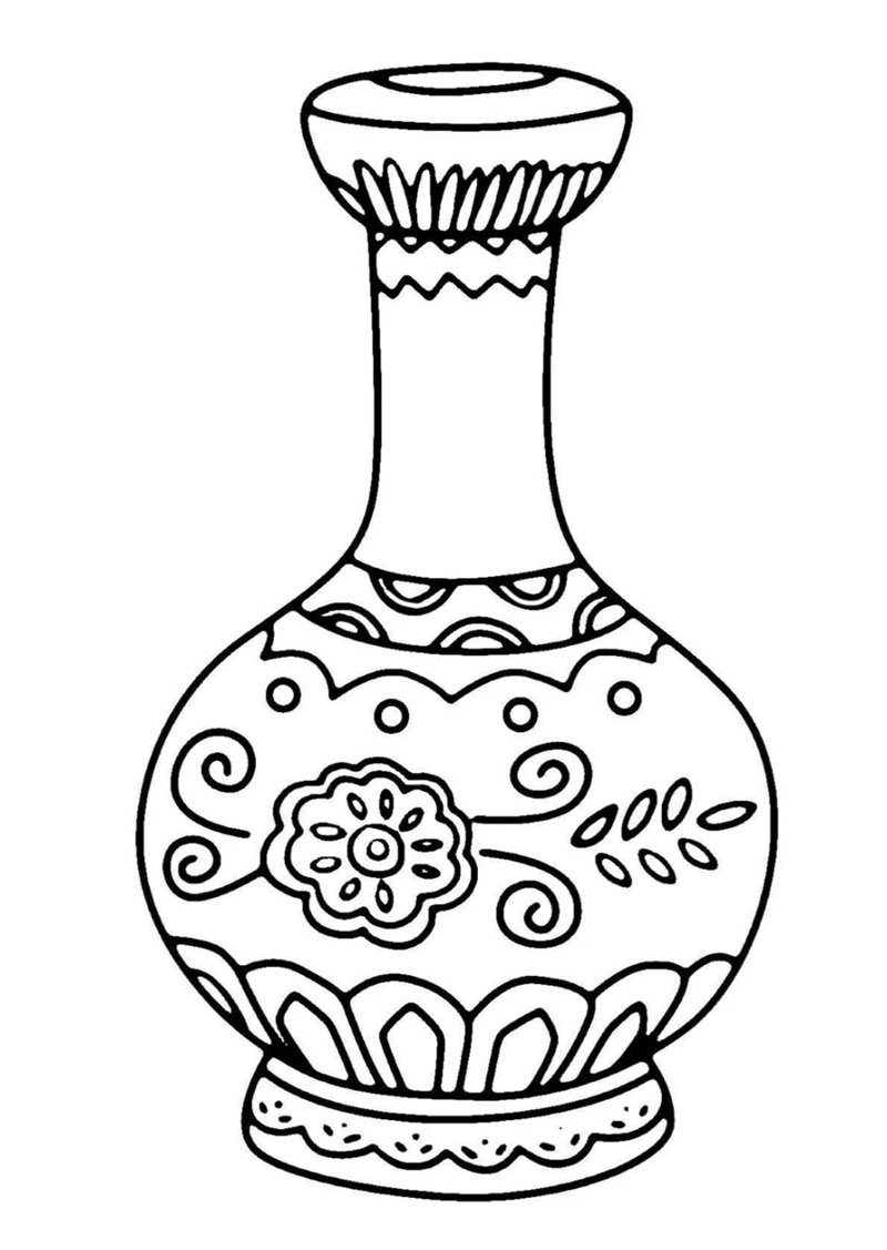 tô màu bình hoa 33