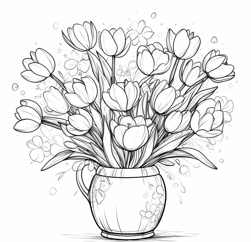 tô màu bình hoa 37