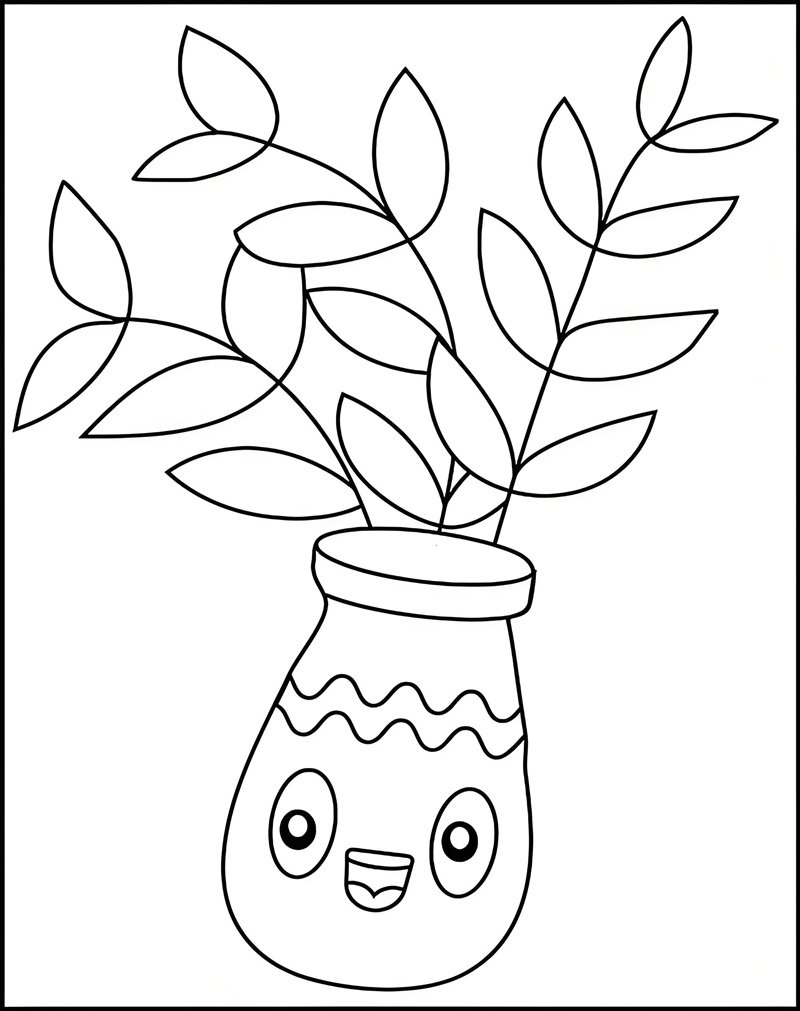 tô màu bình hoa 6