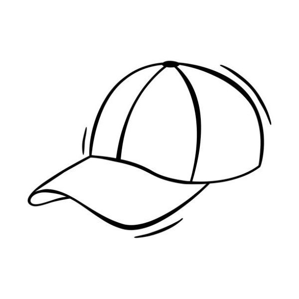 Hand drawn icon of cap in doodles style isolated on white background.