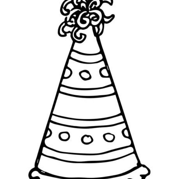 Hand drawn party hat illustration. Birthday cap doodle. Holiday clipart