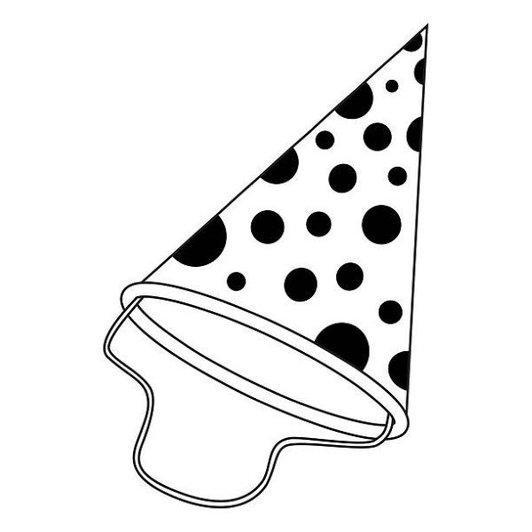 partys hat line vector illustration isolated on white background.Top view