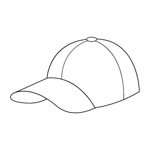 hat line vector illustration, isolated on white background.Top view