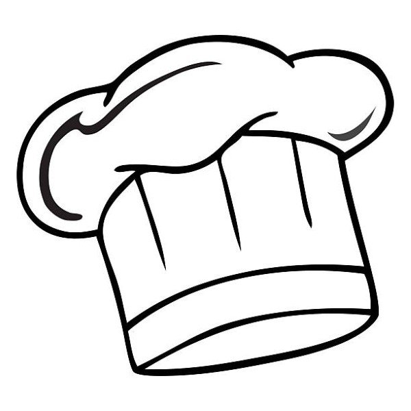 chef hat line vector illustration, isolated on white background.top view