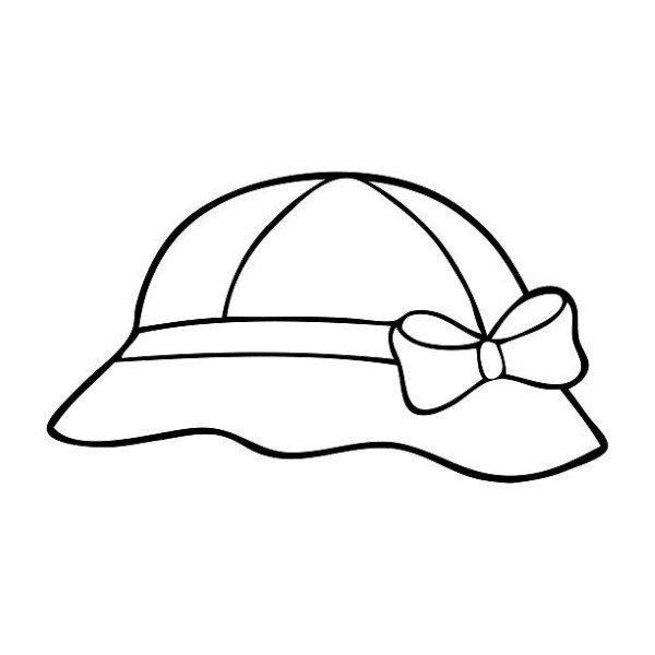 womans hat line vector illustration, isolated on white background.top view