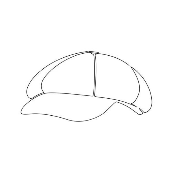 Continuous single-line hat, hand-drawn silhouette. Calligraphy.