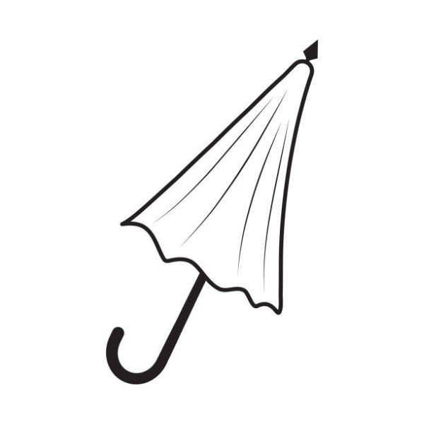 Vintage closed umbrella. Design illustration