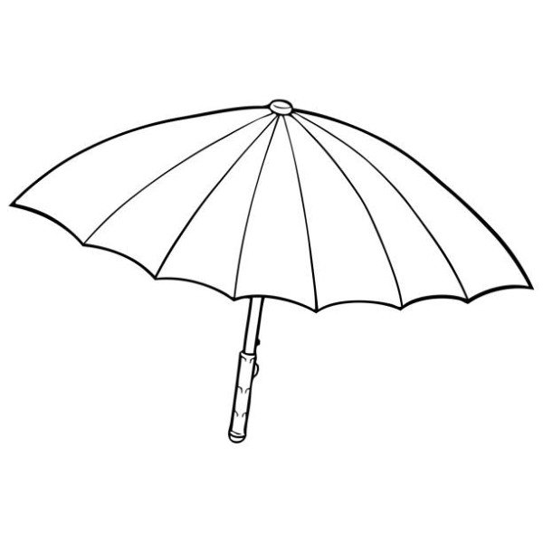 umbrella line vector illustration,isolated on white background,top view
