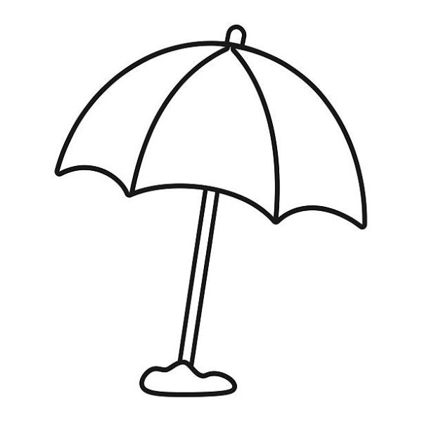 Beach umbrella vector illustration coloring page isolated on white background