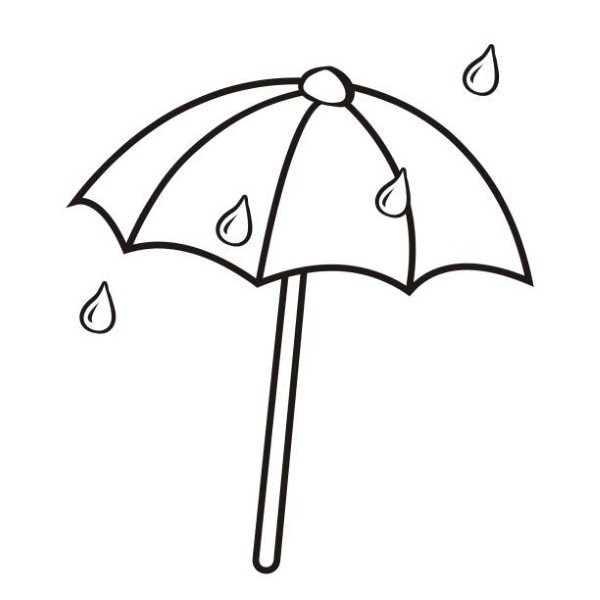 open umbrella, simple vector icon, black and white illustration, coloring book