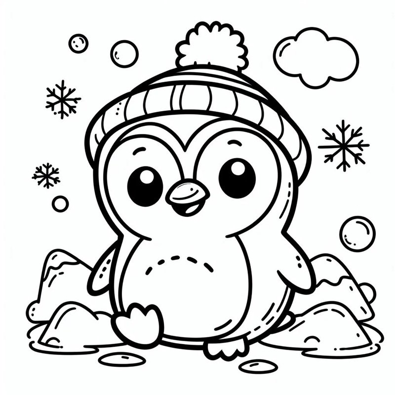 tô màu chim cánh cụt 26