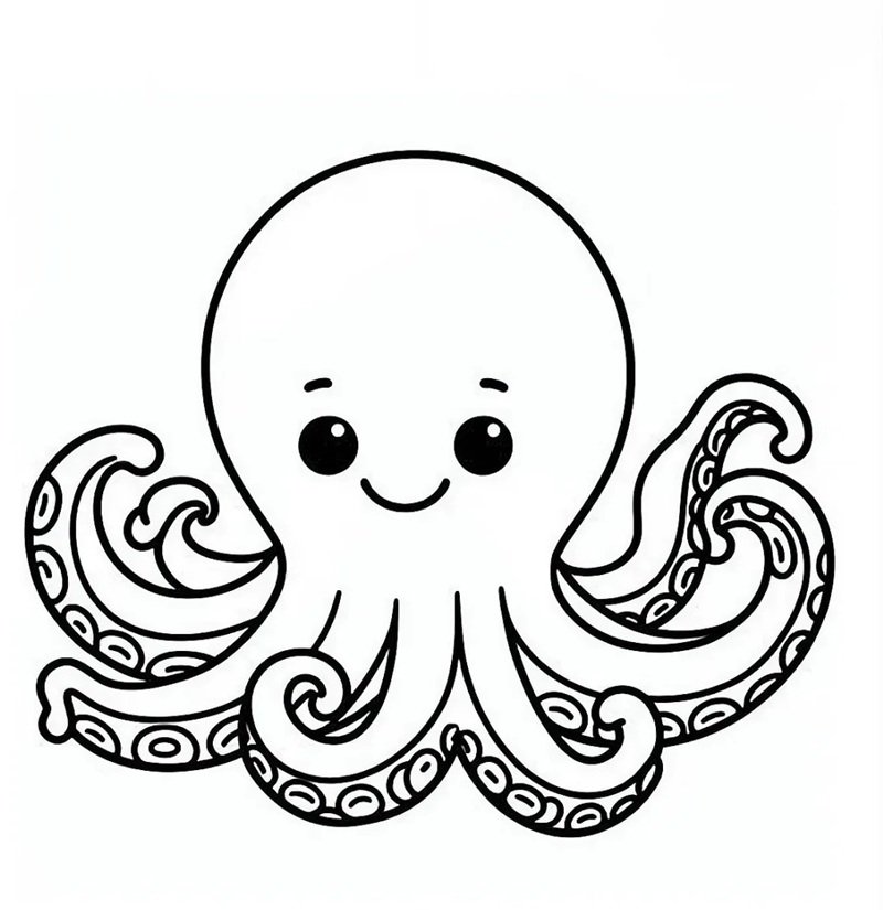 tô màu con bạch tuộc 1