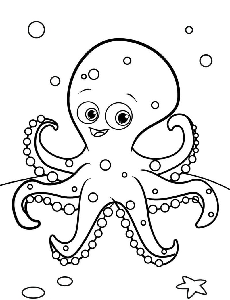 tô màu con bạch tuộc 12