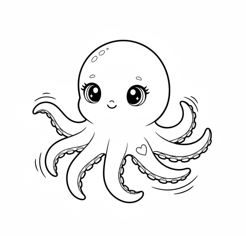 tô màu con bạch tuộc 15